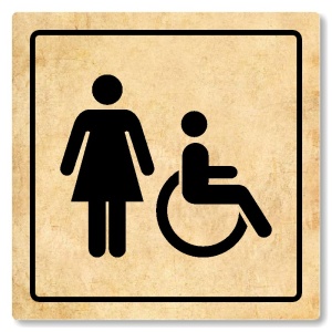 WC ženy invalidé, 100x100mm, pergamen, Arizona